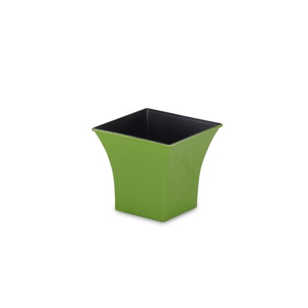 Gardencontrol 4.75 in. Square Tapered Recycled Plastic Planter, Lime Green GA2850260